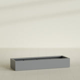 Antwerp Rectangular Planter in Matte Gunmetal, 72"L × 24"D × 12"H, shown empty