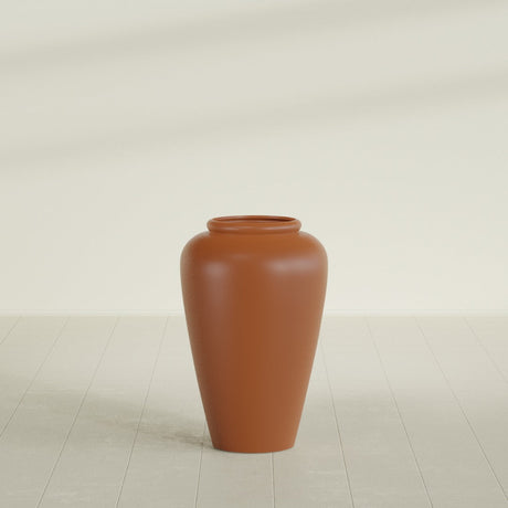 Barà Jar Planter in Matte Terra Cotta, 20"D × 31"H, shown empty