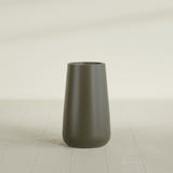 Saigon Tapered Round Planter in Matte Bronze, 16"D × 36"H, shown empty