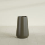 Saigon Tapered Round Planter in Matte Bronze, 16"D × 36"H, shown empty