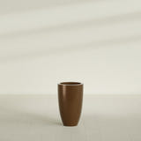 Brannan Tapered Round Planter in Metallic Bronze, 18"D × 29"H, shown empty