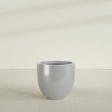 Alzira Bowl Planter in Metallic Silver, 30"D × 28"H, shown empty