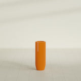 Saint Tropez Bullet Round Planter in Gloss Tangerine, 12"D × 32"H, shown empty