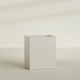 Darwin Rectangular Planter in Satin Beige, 36"L × 24"D × 42"H, shown empty