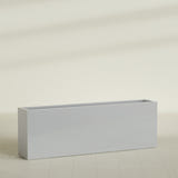 Hollywood Narrow Rectangular Planter in Metallic Silver, 72"L × 12"D × 24"H, shown empty