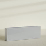 Hollywood Narrow Rectangular Planter in Metallic Silver, 72"L × 12"D × 24"H, shown empty
