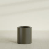 Rio Grande Cylinder Planter in Matte Bronze, 18"D × 20"H, shown empty