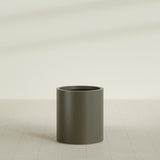 Rio Grande Cylinder Planter in Matte Bronze, 18"D × 20"H, shown empty