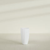 San Jose Tall Fluted Planter in Gloss Bright White, 16"D × 30"H, shown empty