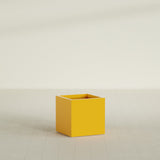 Montroy Cube Planter in Gloss Saffron, 24", shown empty