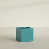 Montroy Cube Planter in Satin Seafoam Green, 28", shown empty