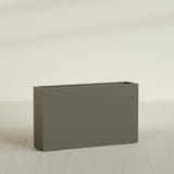 Perth Rectangular Planter in Matte Bronze, 72"L × 16"D × 42"H, shown empty