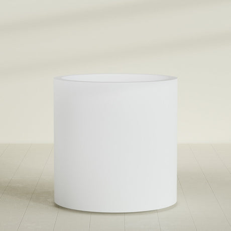 Rio Grande Cylinder Planter in Gloss Bright White, 30"D × 32"H, shown empty