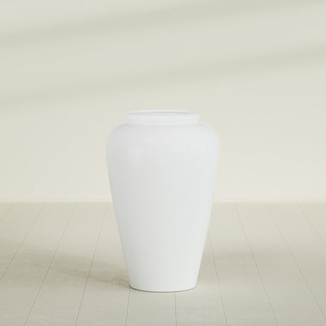Barà Jar Planter in Matte Bright White, 24"D × 37"H, shown empty