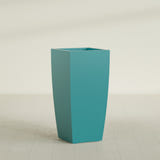 Toulan Tapered Square Planter in Satin Seafoam Green, 20"W × 42"H, shown empty