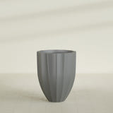 Alicante Fluted Planter in Matte Gunmetal, 26"D × 32"H, shown empty