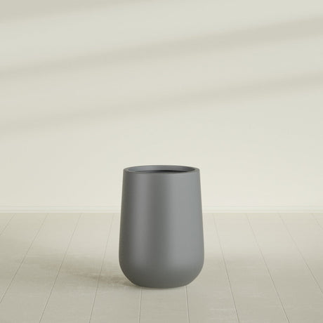 Hayden Urn Planter in Matte Gunmetal, 15"Diam × 23"H, shown empty