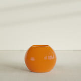 Globe Planter in Gloss Tangerine, 30"D × 24"H, shown empty