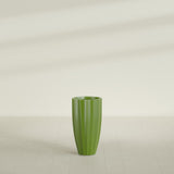 San Jose Tall Fluted Planter in Satin Green, 16"D × 30"H, shown empty