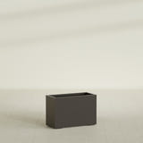 Tolga Rectangular Planter in Matte Dark Brown, 36"L × 16"D × 24"H, shown empty