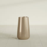 Saigon Tapered Round Planter in Gloss Metallic Gold, 14"D × 30"H, shown empty