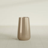 Saigon Tapered Round Planter in Gloss Metallic Gold, 14"D × 30"H, shown empty