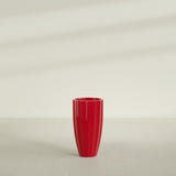 San Jose Tall Fluted Planter in Gloss Red, 16"D × 30"H, shown empty