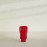 San Jose Tall Fluted Planter in Gloss Red, 16"D × 30"H, shown empty