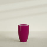 Brannan Tapered Round Planter in Gloss Eggplant, 24"D × 35"H, shown empty
