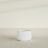 Short Hayden Bowl Planter in Gloss Bright White, 12"D × 7"H, shown empty