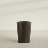Tegel Round Tapered Planter in Matte Dark Brown, 22"D × 30"H, shown empty