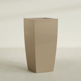 Toulan Tapered Square Planter in Gloss Metallic Gold, 23"W × 48"H, shown empty