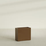 Potsdam Rectangular Planter in Metallic Bronze, 36"L × 16"D × 32"H, shown empty