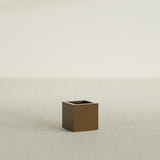Montroy Cube Planter in Metallic Bronze, 12", shown empty