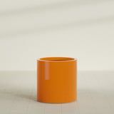 Rio Grande Cylinder Planter in Gloss Tangerine, 22"D × 22"H, shown empty