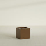 Montroy Cube Planter in Metallic Bronze, 24", shown empty