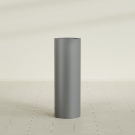 Corry Cylinder Planter in Matte Gunmetal, 12"D × 36"H, shown empty