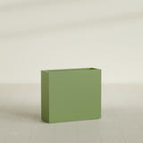 Perth Rectangular Planter in Satin Green, 48"L × 16"D × 42"H, shown empty