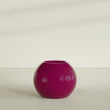 Globe Planter in Gloss Eggplant, 30"D × 24"H, shown empty