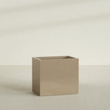 Brisbane Rectangular Planter in Gloss Metallic Gold, 36"L × 24"D × 32"H, shown empty