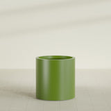 Rio Grande Cylinder Planter in Satin Green, 22"D × 22"H, shown empty