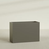 Darwin Rectangular Planter in Matte Bronze, 60"L × 24"D × 42"H, shown empty