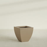 Lima Tapered Square Planter in Gloss Metallic Gold, 24", shown empty