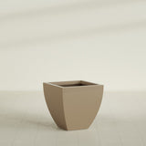 Lima Tapered Square Planter in Gloss Metallic Gold, 24", shown empty
