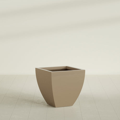 Lima Tapered Square Planter in Gloss Metallic Gold, 24", shown empty