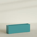 Tolga Rectangular Planter in Satin Seafoam Green, 72"L × 16"D × 24"H, shown empty