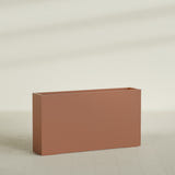 Delray Rectangular Planter in Matte Terra Cotta, 60"L × 12"D × 32"H, shown empty