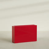 Delray Rectangular Planter in Gloss Red, 48"L × 12"D × 32"H, shown empty