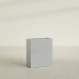 Perth Rectangular Planter in Metallic Silver, 36"L × 16"D × 42"H, shown empty
