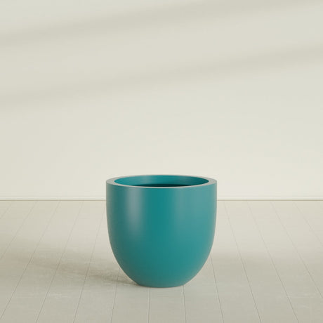 Alzira Bowl Planter in Satin Seafoam Green, 30"D × 28"H, shown empty
